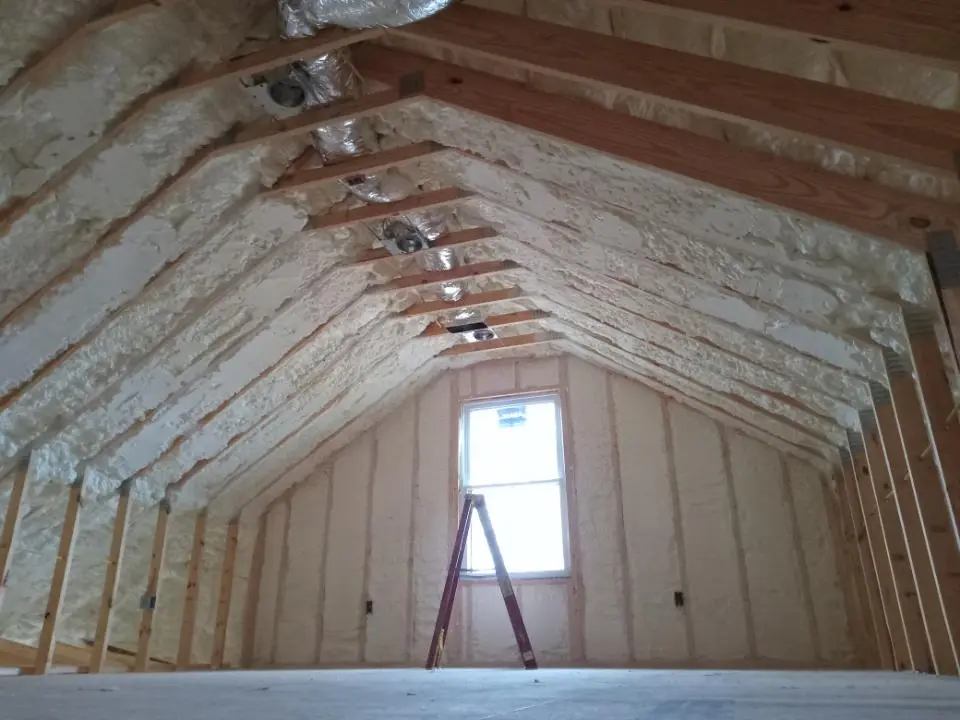 Spray foam roofing application for Crawl Space Insulation project in Easton
